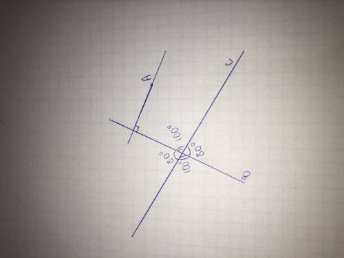Проведите прямые b и c,пересекающиеся под углом 80°.выполните следующие : 1)надпишите величины трёх