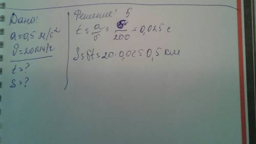 Тело начало движение из состояния покоя с ускорением 0,5 м/с*2. за какое время оно достигнет скорост