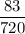 \dfrac{83}{720}