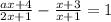 \frac{ax+4}{2x+1}-\frac{x+3}{x+1}=1