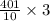 \frac{401}{10} \times 3