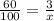 \frac{60}{100} = \frac{3}{x}