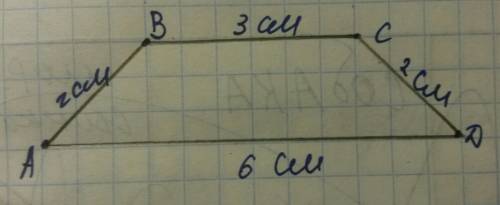 35 б! 1) постройте прямоугольную трапецию,основания которой равны 5 см и 3 см, меньшая боковая сторо