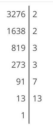 Разложите на простые множители число 3276