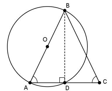Втреугольнике abc ab = bc. на стороне ab как на диаметре построена окружность, которая пересекает ст