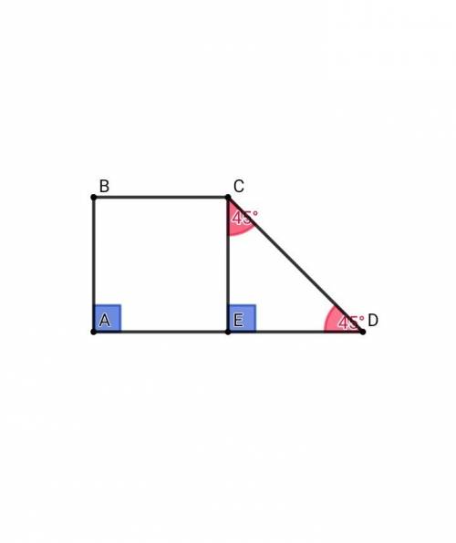 Впрямоугольной трапеции abcd острый угол 45°.меньшая боковая сторона и меньшее основание равны 10 см