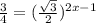 \frac{3}{4}=(\frac{\sqrt{3}}{2})^{2x-1}