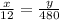 \frac{x}{12} =\frac{y}{480}