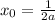 x_{0}=\frac{1}{2a}