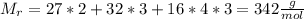 M_{r} = 27*2+32*3+16*4*3=342 \frac{g}{mol}