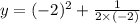 y = ( - 2)^{2} + \frac{1}{2 \times ( - 2)}