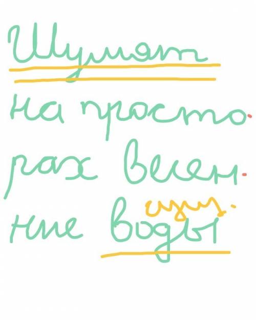 Спишите,вставляя пропущенные буквы.подчеркните подлежащее и опрелелите,чем оно выражено. 1. шумят на