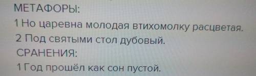 Сказка о мертвой царевне и о семи богатырях (5) метафоры сравнения