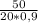 \frac{50}{20*0,9}