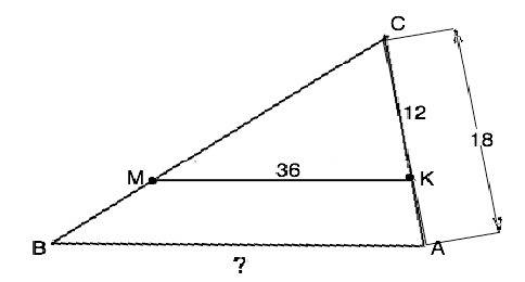 Дан треугольник авс, плоскость а, параллельна прямой ав , пересекает сторону ас в точке к, а сторону