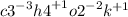 {c3}^{ - 3} {h4}^{ + 1} {o2}^{ - 2} {k}^{ + 1}