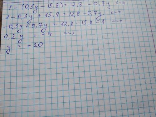 3,8-1,5х+(4,5х-0,8)=2,4х+3 1-(0,5у-15,8)=12,8-0,7у 3,5у+0,8=5,5у-(1,2+0,8)-2,4 решите уравнения зара