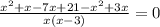 \frac{ {x}^{2} + x - 7x + 21 - x {}^{2} + 3x }{x(x - 3)} = 0