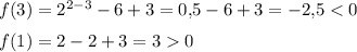 f(3)=2^{2-3}-6+3=0{,}5-6+3=-2{,}50