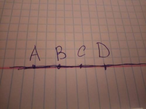 Точки a,b,c,d лежат на одной прямой. покажите,что ab=bc=cd,если точка b-середина отрезка ac,точка c-