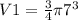 V1=\frac{3}{4} \pi 7^{3}