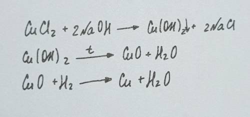 Cucl2-> cu(oh) 2-> cuo-> cu