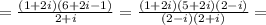 =\frac{(1+2i)(6+2i-1)}{2+i}= \frac{(1+2i)(5+2i)(2-i)}{(2-i)(2+i)}=