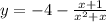 y= -4-\frac{x+1}{x^2+x}