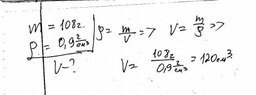 Каков объем льдинки если масса её 108 грам