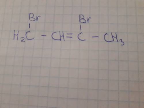 Напишите формулу 1,3 дибромбут 2-ену