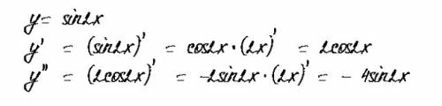 Найдите вторую производную функции у = sin2x.