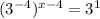 (3^{-4})^{x-4} = 3^{1}