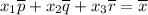 x_1\overline{p}+x_2\overline{q}+x_3\overline{r}=\overline{x}