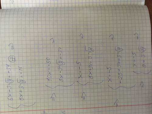 Решите систему уравнений: 5х-3√у = -34, 5х+3√y = -16;