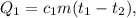 Q_1 = c_1m(t_1 - t_2),