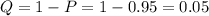 Q=1-P=1-0.95=0.05