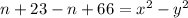 n+23-n+66=x^2-y^2