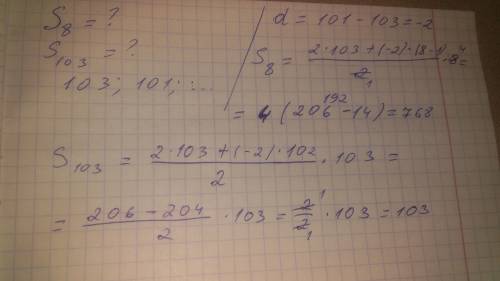 Найдите сумму первых: a) 8 членов; б) 103 членов арифмиттческой прогрессии