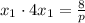 x_{1}\cdot 4x_{1}=\frac{8}{p}