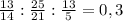 \frac{13}{14} : \frac{25}{21} : \frac{13}{5} = 0,3