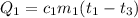 Q_1 = c_1m_1(t_1 - t_3)