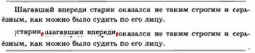 Запишите предложения, расставив знаки препинания. выделите определяемое слово, подчеркните причастны