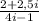 \frac{2 + 2,5i}{4i - 1}