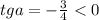 tga=-\frac{3}{4}