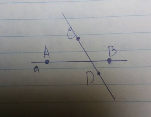 1.отметьте точки а и в лежащие на прямой а. отметьте точки с и d не лежащие на прямой а. проведите п