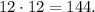 12 \cdot 12=144.