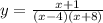 y = \frac{x + 1}{(x - 4)(x + 8)}