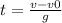 t = \frac{v - v0}{g}