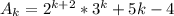 A_k=2^{k+2}*3^k+5k-4