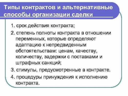 Альтернативные организации сделки.